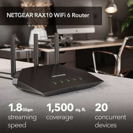 NETGEAR - AX1800 Wi-Fi 6 Router - Black