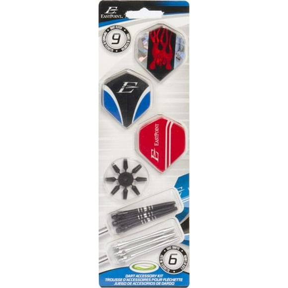 EastPoint Dart Accessory Kit, Includes 9 dart flites and 6 aluminum shafts