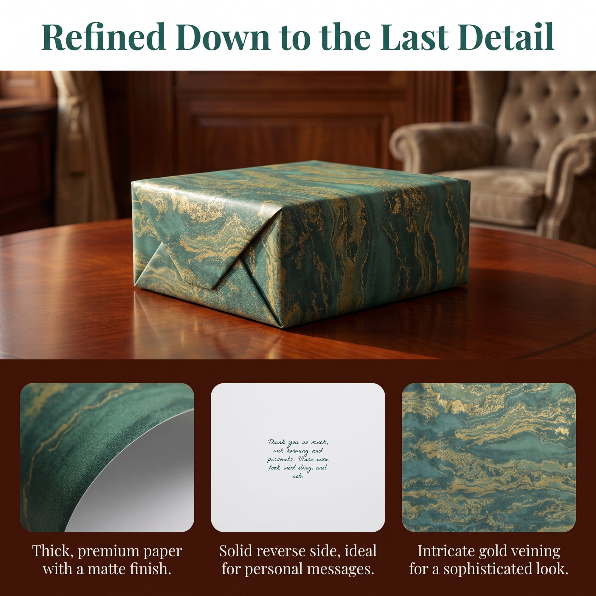 Unique Bargains Flowing Cloud Pattern Gift Wrapping Paper for Occasions Green 27.6"x 19.7"