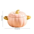 thumbnail image 3 of TOOPTY Pink Ceramic Pumpkin Baking Dish, Pumpkin Dutch Oven with Lid for Holiday Serving and Kitchen Decoration, 3 of 6