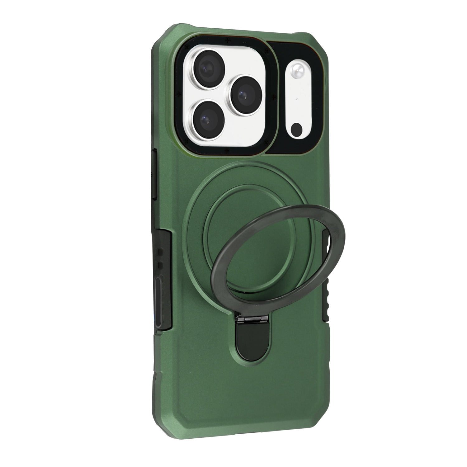 Shockproof Armor Case with Ring Holder for iPhone 17 Pro Max - Green