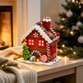 thumbnail image 5 of Light Up Gingerbread Themed House Ornament, PVC Warm LED Hanging Decoration for Christmas Tree, Tabletop Mantel Shelf Christmas Village Home Holiday Display, 5 of 7