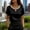 Black, variant on Womens Summer Tops Elegant Loose Pearl Beaded V Neck Long Sleeve Satin Blouse Plus Size Summer Shirts White 2XL