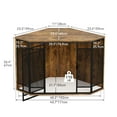 thumbnail image 4 of Dextrus Corner Dog Crate Furniture, Stylish 43.7-inch Wooden Dog Kennel with Sturdy Metal Mesh, Brown, 4 of 6