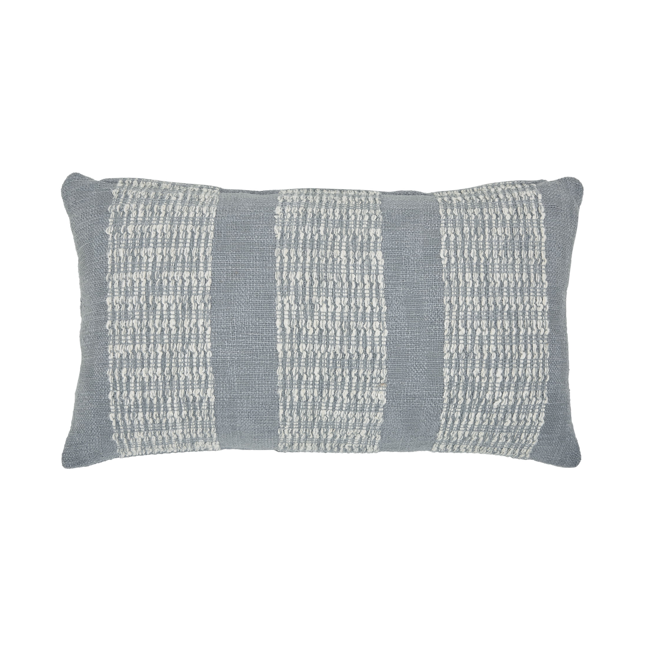 (2 pack) Better Homes & Gardens 14 in x 24 in Grey Textured Panel Stripe Cotton-Rich Decorative Pillow