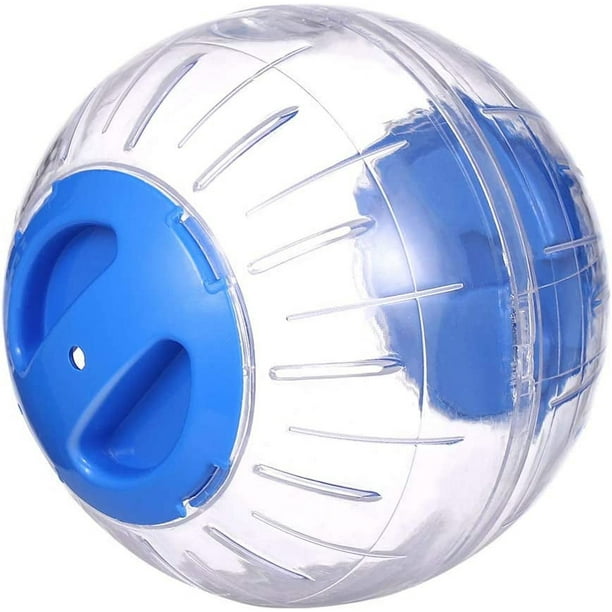 Pelota de ejercicio transparente para hámster, juguete de plástico para trotar (azul), 12 cm