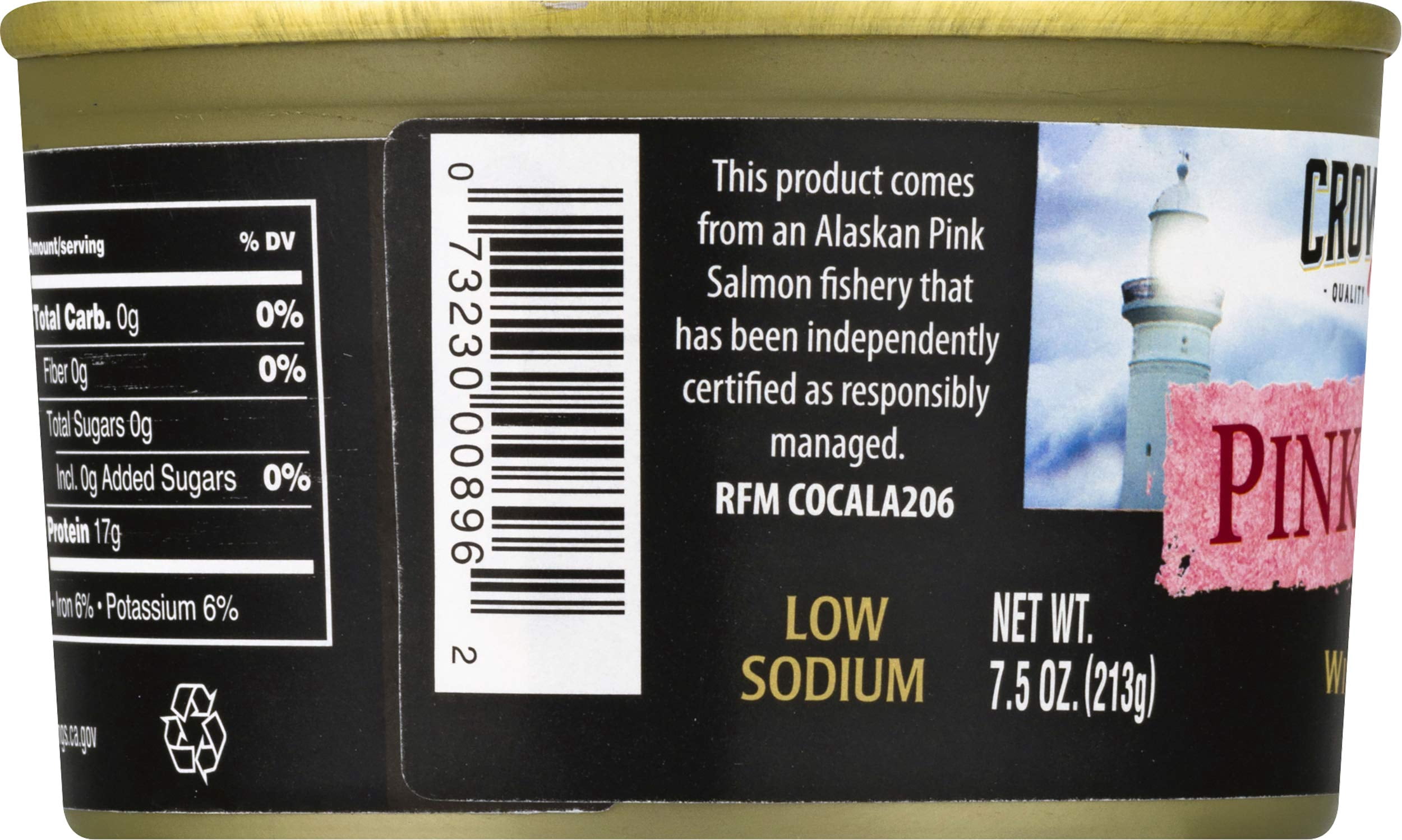 Crown Prince Natural Pink Salmon - Low in Sodium, 7.5-Ounce Cans (Pack of 12)