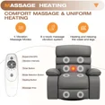 thumbnail image 5 of Techmilly Oversized Electric Recliner Chair with Heat and Massage, Adjustable Recline for Living Room,PU Leather (Dark Grey 35" Seat Width), 5 of 9