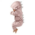 thumbnail image 3 of WIBACKER Infant Baby Boys Girls Dinosaur Costume Hooded One-Piece Romper Toddler Halloween Outfit Clothes, 3 of 11