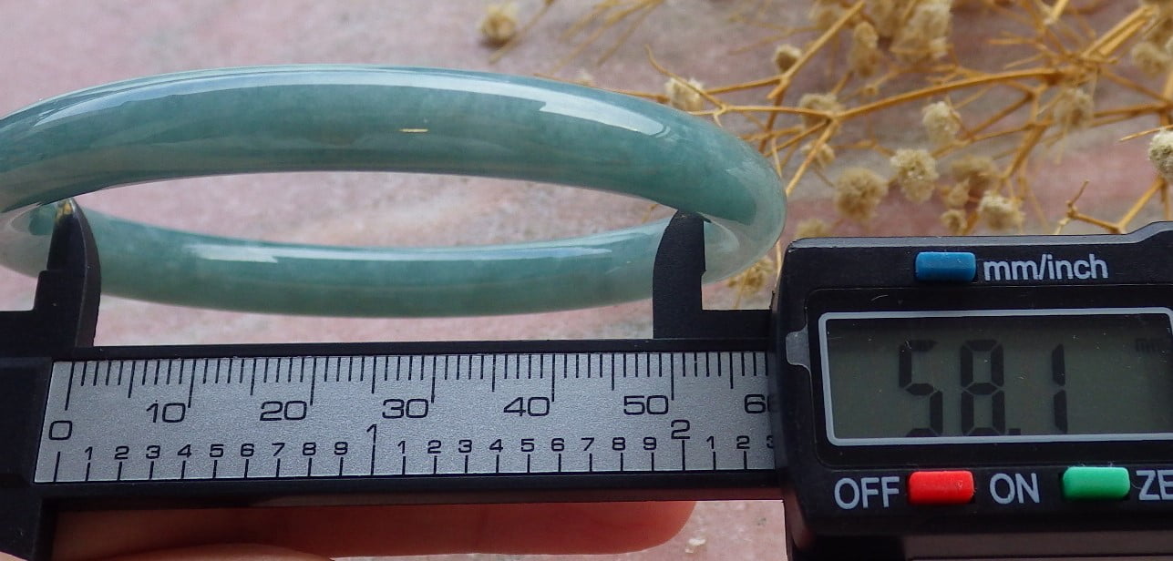 Icy Green Natural A JADE Jadeite Bangle Bracelet 58 mm 685819 TN