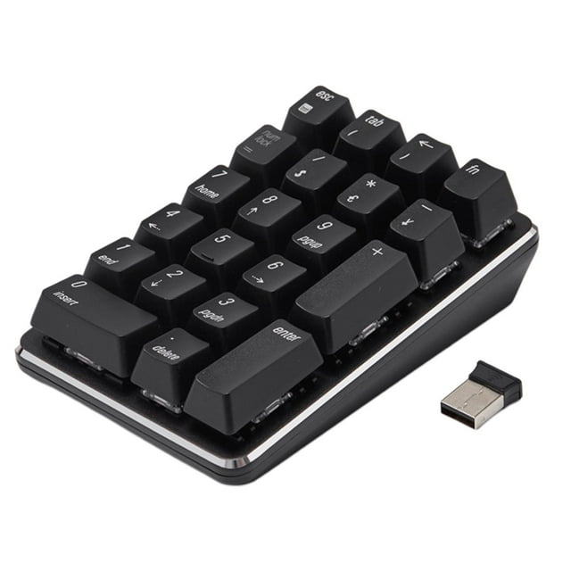 Tachiuwa Mini Smart 2.4G 21 Keys Numpad Gaming Keyboard for Laptop Blue switch