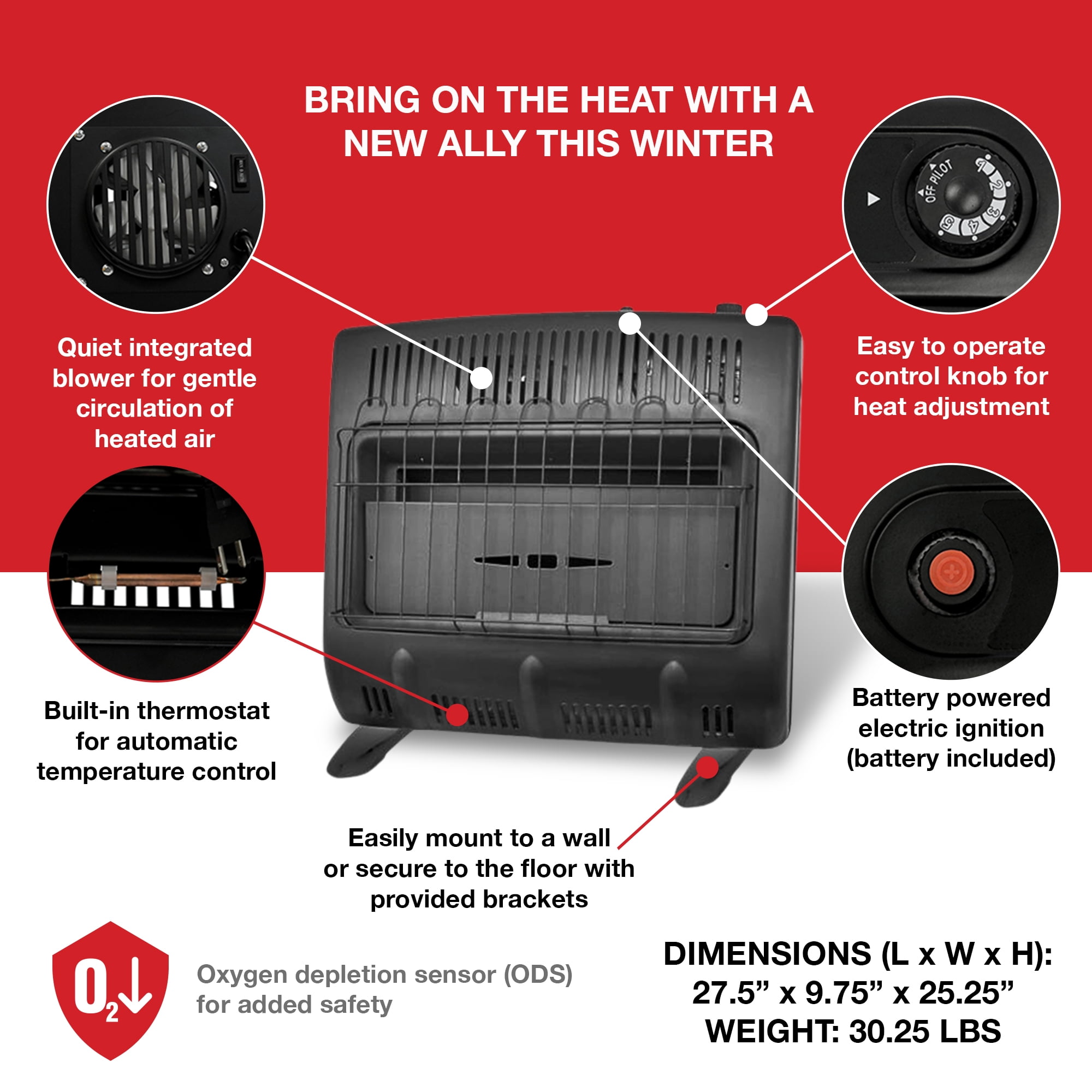 Heatstar 10000 Btu Propane Heater With Thermostat 10000 Btu