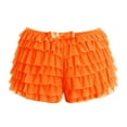 thumbnail image 7 of Women Sexy Ruffle Shorts With Bow Soild Color Party Shorts Short Skirt Low Waist Layered Shorts, 7 of 7