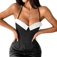 thumbnail image 2 of Qulqfy Womens Underbust Corset Lace Up Fashion Corset with Straps Striped Boned Corset Tops for Women, 2 of 8