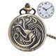 thumbnail image 1 of Collar con colgante de reloj de bolsillo de cuarzo con diseño de dragón de bronce vintage de Juego de Tronos para hombre, 1 of 4