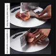 thumbnail image 3 of Steel Chopping Board for Kitchen Stainless Dough Rolling Board Double-Sided Round Steak Thawing Metal Board+Handle 30cm, 3 of 5