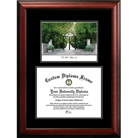 Campus Images GA987D-1512 12 x 15 in. University of Georgia Diplomate Diploma Satin Mahogany Frame