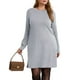thumbnail image 2 of UVN Vestidos para Mujer Otoño Invierno Manga Larga Cuello Redondo Casual Jersey Sudadera Vestido con Abertura Lateral, 2 of 8