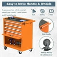 thumbnail image 4 of Aukfa Tool Box, 24.5 in Steel Rolling Tool Chest&Cabinet On Wheels for Garage, 4-Drawer, Orange, 4 of 9