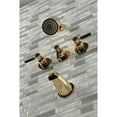 thumbnail image 4 of Kingston Brass KBX8132DKL Kaiser Three-Handle Tub and Shower Faucet, Polished Brass, 4 of 5