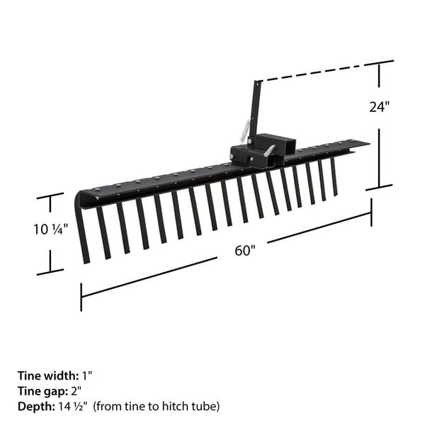 Black Widow 60in W Rake ATV/UTV Implement Attachment