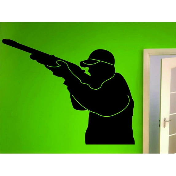 Hunting Hobby Vinyl Wall Decal - Animal Hunting Hunter Man Gun Boys Mens Bed Room Sports Hobby Hobbies Home 12 X 18 Inches
