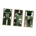 thumbnail image 2 of Decoración de pared geométrica de madera de 3 piezas, juego de artesanía tallada hueca en 3D, paneles de esculturas de pared abstractas bohemias para, 2 of 9