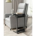 thumbnail image 4 of Folding TV Tray for Eating, Foldable Laptop Table with Mouse Tray for Work, C Shaped End Table for Couch, Sofa Side Desk for Living Room, Bedroom, Black, 4 of 14