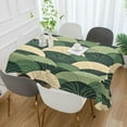 thumbnail image 2 of Yayeee Tablecloths 54" x 54" Rectangle Wrinkle Resistant Party Table Cover, Green Abstract Shapes, 2 of 8