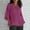 Hot Pink women's boho v neck top a1, variant on thefmos Women's Fall V Neck 3/4 Sleeve Flowy Pullover Tops Casual Boho Loose Tshirt Solid Dressy Basic Blouse for Vacation Fashion, Dark Purple L