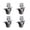 4Pcs with brake, variant on 4pcs L-shaped Furniture Casters Wheels Soft Rubber Swivel Caster Quite Roller Wheels for Trolley Baby Crib Bed Wheels Accessory