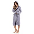 thumbnail image 4 of Women’s Waffle Weave Robe Ladies Hooded Bathrobe 100% Terry Cotton Spa Robes Gray S, 4 of 8