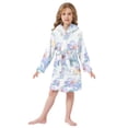 thumbnail image 6 of FORMRS Niños Bathrobe Unisex Hooded Robe Soft Plush Pajamas Sleepwear, Size 2-3T, Pastel Flower Pattern, 6 of 7