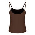 thumbnail image 3 of Homenesgenics Tank Tops for Women under $5 Women's Solid Color Slim Blouses Long Sleeved Yoga Exercise V-Neck Top Brown XL, 3 of 6