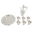 thumbnail image 2 of Alloy Wine Pot Set Vintage Turkish Coffee Tea Pot Set, Rustproof Exquisite Decorative Vintage Coffee Pot Set for Tea Home Party Wedding, Wine Pot with 6 Small Cup and Tray Set, 2 of 7