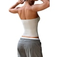 thumbnail image 4 of Womens Tube Tops Strapless Crop Tops Basic Backless Sleeveless Going Out 2026 Spring Summer Clothes Light Khaki M, 4 of 8