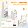 thumbnail image 3 of Costway Kids Art Table and Chair Set with  Easel & Chair Whiteboard & Chalkboard Paper Roll, 3 of 10