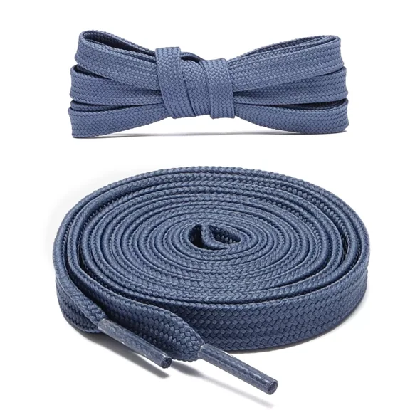 1pair Double Layers Flat Shoe Laces Strings Jean Blue for Sneakers Tennis Shoes