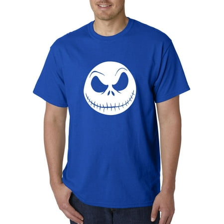 Excited Faces For Christmas New Way 1122 - Unisex T-Shirt Nightmare Before Christmas Jack Skelleton Face 2XL Royal Blue ()