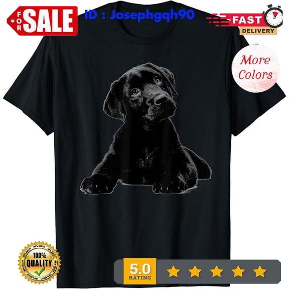 Sam Soft Black Lab Puppy Dog Shirt Graphic Tees Men - Dog Mom Shirt T-Shirt. Full Size S-5XL