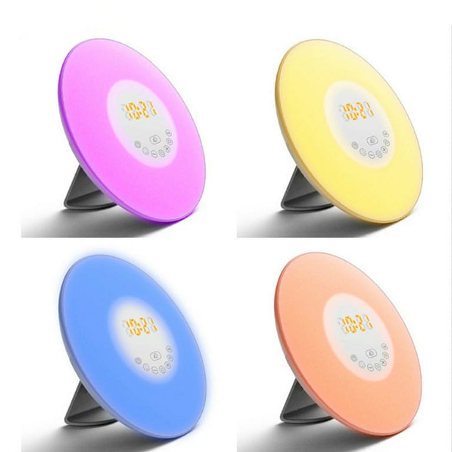 XIHAMA-Digital Radio Clock Sunset Sunrise Simulation Tabletop Dimmable Adjustable Colorful LED USB Powered Alarm Clocks Home Supplies
