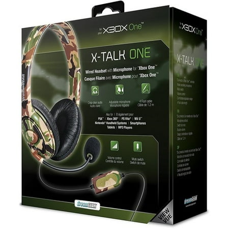 DreamGear X-Talk Wired Headset: Camo for Xbox One (Best Wired Xbox One Headset)