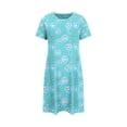 thumbnail image 3 of Ukumplol Chemises de Nuit pour Femmes Imprimé Cœur Manches Courtes Col Rond Extensible Robe de Nuit Ample Pyjamas Cœur pour la Saint-Valentin Pyjamas Rafraîchissants pour Femmes Robe de Nuit Bleu Ciel 3TG, 3 of 3
