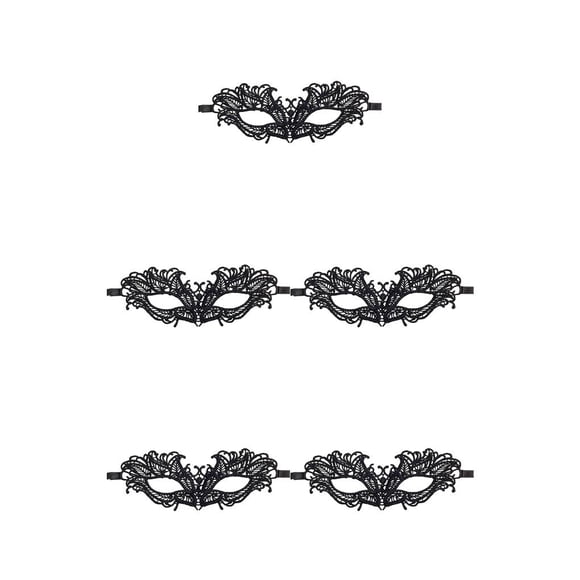 tredstone Sexy Girl Women Lace Face Mask Black Hollow Night Wear Eye Shade Masquerade Mask No.19 5Set