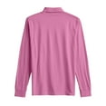 thumbnail image 4 of Fabrcox Mens Long Sleeve Polo Shirts Fall Big and Tall Collared T Shirts Long Sleeved M-4xl Casual Loose Fit Trendy Xxxl Pullover Shirts,Pink S, 4 of 6