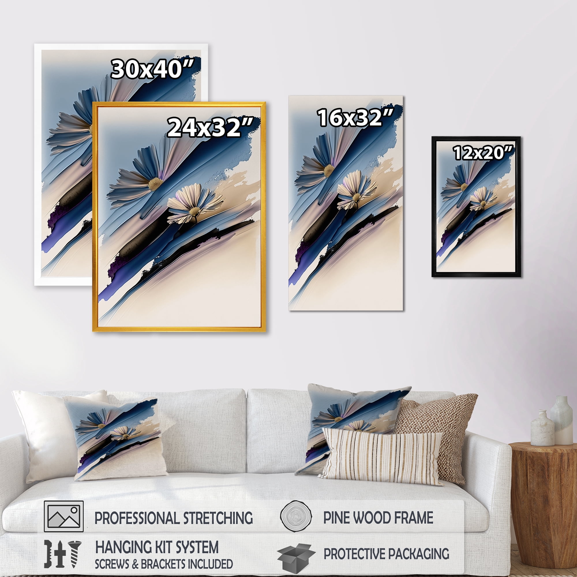 Designart Hyperrealistic Daisy Flowers I Canvas Wall Art