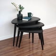 thumbnail image 5 of Ultimate Premium Products Nesting Table Set of 3 | Black Tables with Tapered Legs | Retro Solid Wood Home Furniture, 5 of 8