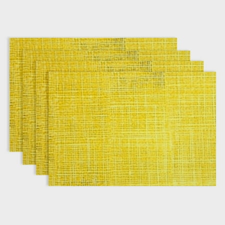 

Pratyus Checkered Pattern Linen Cloth Indoor Outdoor Table Placemat Mats Set of 4 for Dining Parties Restaurants - Heat Resistant & Easy to Clean 18x12in