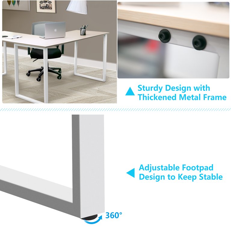 Modern Wood PC Laptop Gaming Desk for Home Work, Splicing Oak with Metal  Legs - China Computer Workstation Desk, Modern Computer Desk