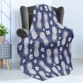 thumbnail image 4 of Fruits Soft Flannel Fleece Blanket, Exotic Pineapple Floral Hyacinth Vintage Summer Holiday Botanical Beauty Design, Cozy Plush for Indoor and Outdoor Use, 60" x 80", Lavender White, by Ambesonne, 4 of 5